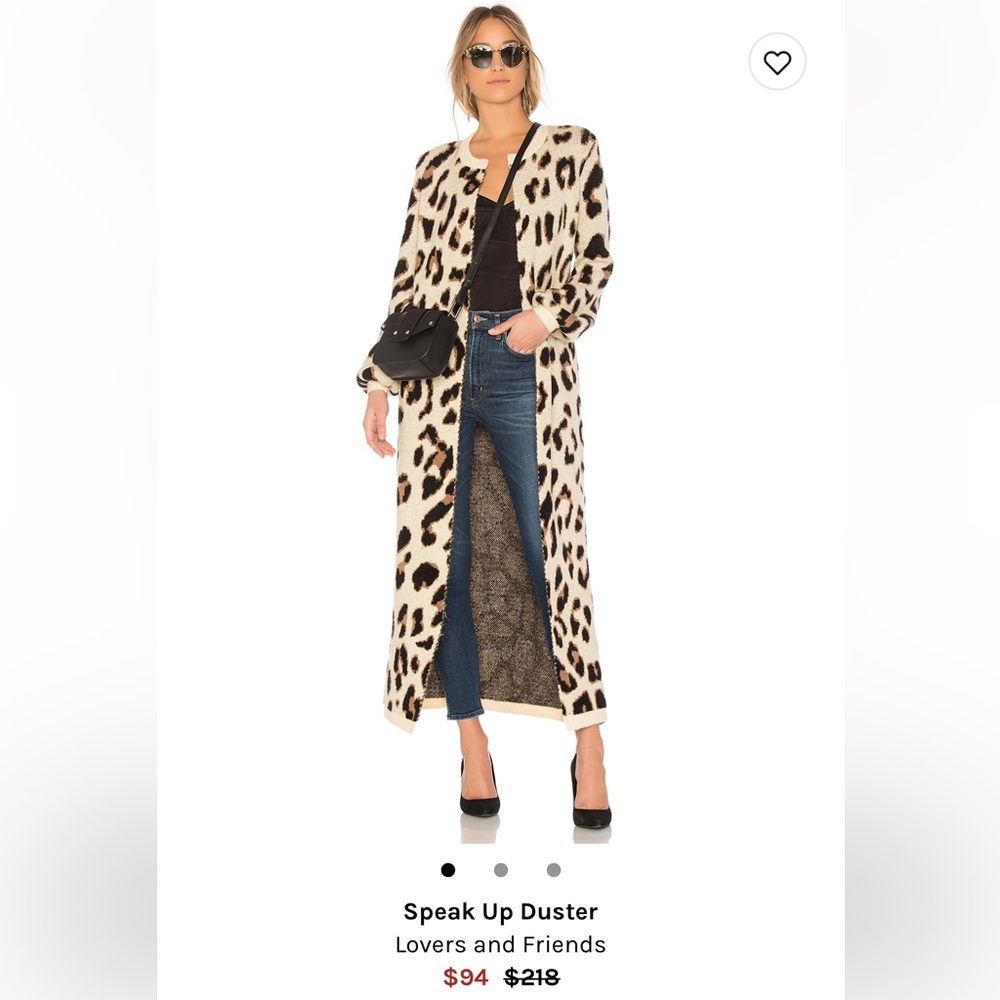 NWT: Lovers and Friends - Speak Up Duster - Size XS - Leopard